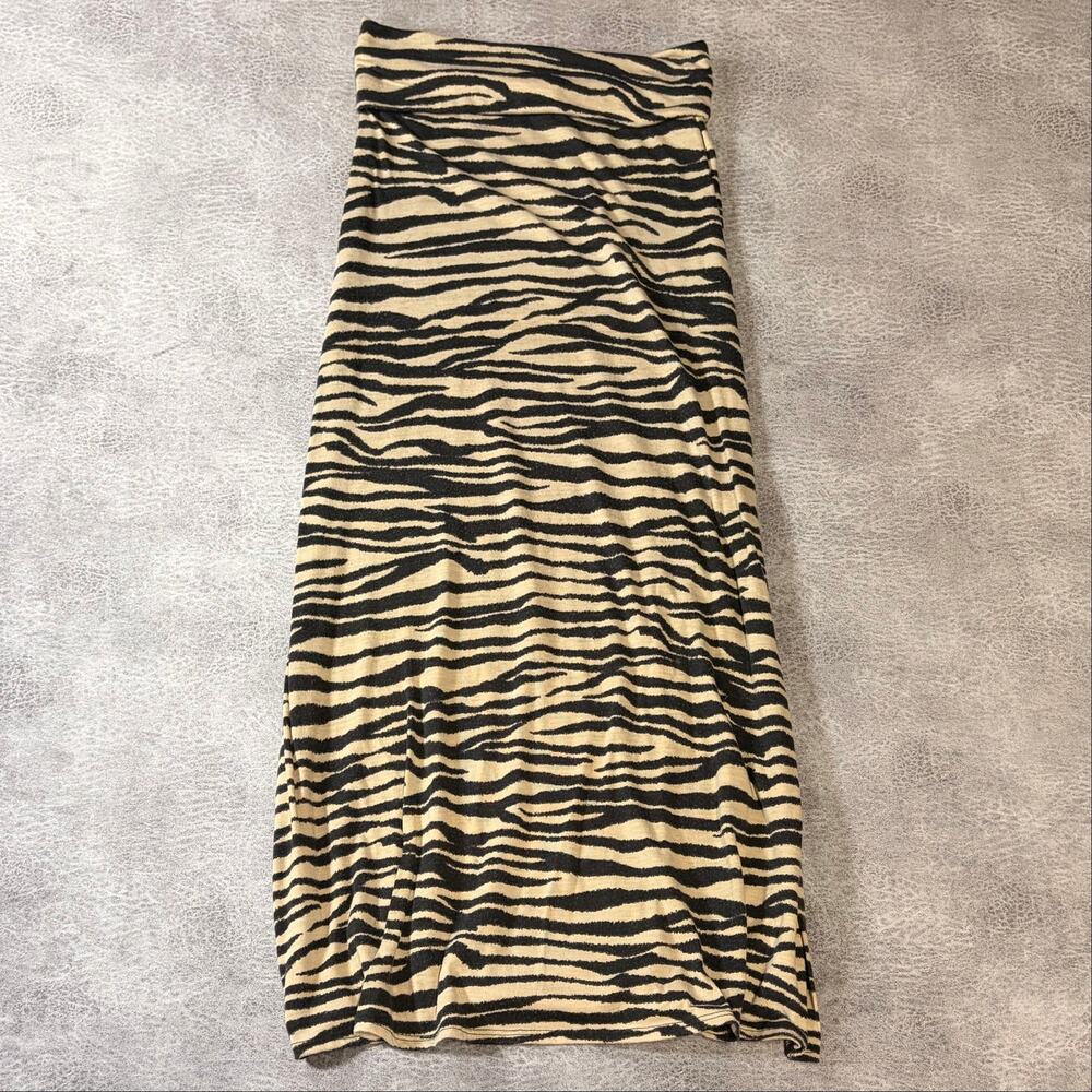 Zebra Y2k Foldover Maxi Skirt